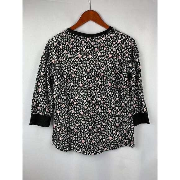 Cuddl Duds Womens Pajama Set S Black & Pink Heart Pattern - Picture 4 of 9